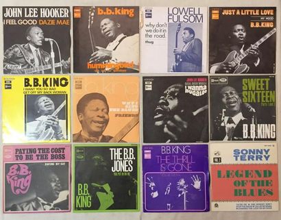 BLUES Lot de 9 disques 33 T et de 16 disques 45 T/ disques 45 T EP originaux de blues...