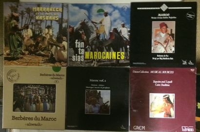 MUSIQUE DU MONDE Lot de 21 disques 33 T de musique traditionnelle d'Afrique du nord....