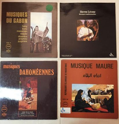 MUSIQUE DU MONDE Lot de 63 disques 33 T et de 1 coffret de musique traditionnelle...