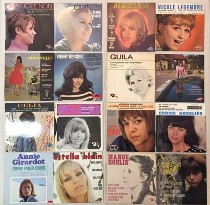 CHANSON FRANCAISE Lot de 89 disques EP chanteuses Françaises.
VG+ à NM/ VG+ à NM

Set...