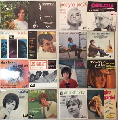 CHANSON FRANCAISE Lot de 89 disques EP chanteuses Françaises.
VG+ à NM/ VG+ à NM

Set...