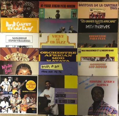 MUSIQUE DU MONDE Lot de 56 disques 33 T de musique Africaine - Congo.
VG à NM/ VG...