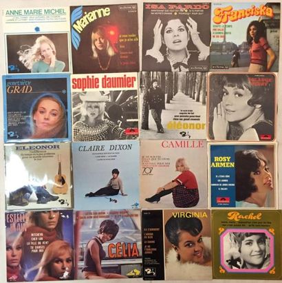 CHANSON FRANCAISE Lot de 98 disques 45 T EP de chanteuses Françaises
VG+ à NM / VG+...