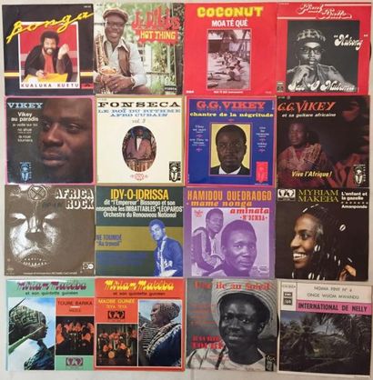 MUSIQUE DU MONDE Lot de 50 disques 45 T de musique Africaine.
VG+ à NM/ VG+ à NM
Set...