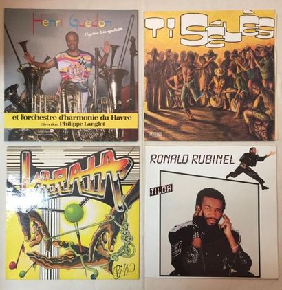 MUSIQUE DU MONDE Lot de 87 disques 33T de musique des Antilles, de Guyane et d'Haïti...