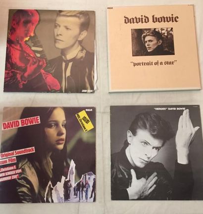 POP / ROCK Lot de 16 disques 33 T, de 1 coffret et de 32 disques 45 T de David Bowie...