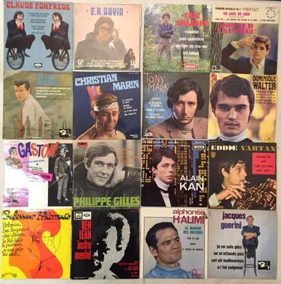 CHANSON FRANCAISE Lot de 81 disques 45 T EP de chanteurs Français.
VG+ à NM / VG+...