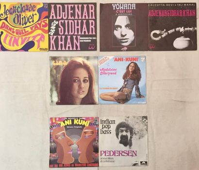 POP / ROCK Lot de 8 disques 45 T de Rock Psychédelique, Progressif et Sitar Français...