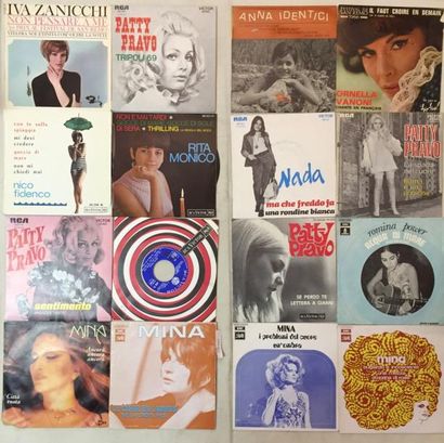 CHANTEUSES ETRANGERES Lot de 24 disques 45 T EP / disques 45 T de chanteuses Italienne.
VG...