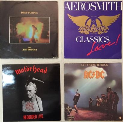 HARD ROCK / METAL Lot de 60 disques 33 T et de 15 disques 45 T des classiques du...