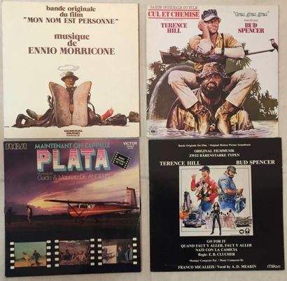 BANDES ORIGINALES DE FILMS Lot de 4 disques 33 T et de 6 disques 45 T de musiques...