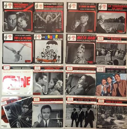 BANDES ORIGINALES DE FILMS Lot de 25 disques 45 T EP de musiques de films sur le...