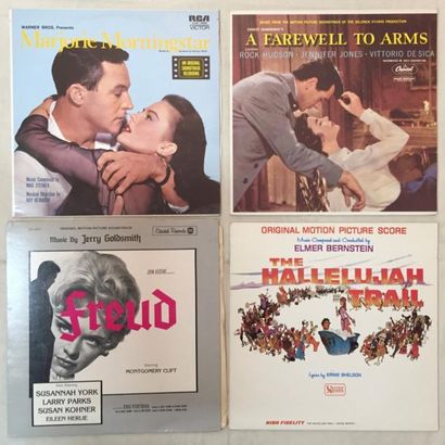BANDES ORIGINALES DE FILMS Lot de 73 disques 33 T de musiques de films anciens.
VG...