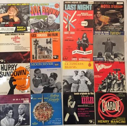 BANDES ORIGINALES DE FILMS Lot de 50 disques EP de musiques de films internationaux.
VG...