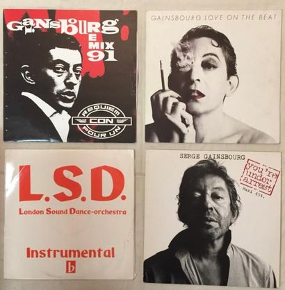 CHANSON FRANCAISE Lot de 24 disques 33 T et 15 disques 45 T de Serge Gainsbourg +...