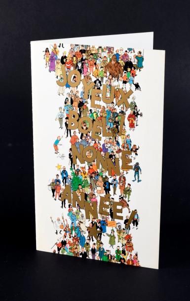Hergé. Carte de Vœux 1963 / 1964. Cortège...