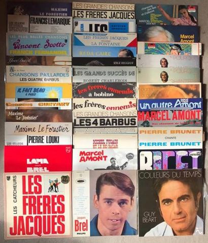 null Lot de disques 33 tours de chanteurs français.Lot composé de 147 disques 33...