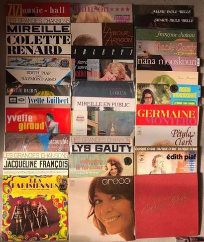 Lot de disques 33 tours de chanteuses françaises.Lot...