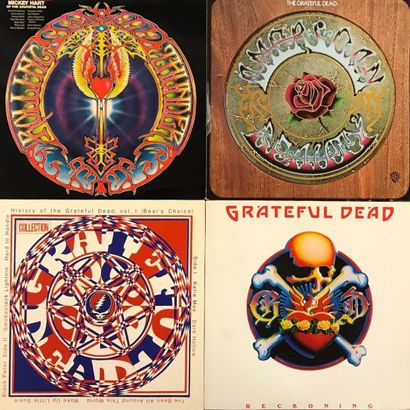 null POP ROCK - Lot de 4 disques de musique psyché US avec Les Grateful Dead et membres....