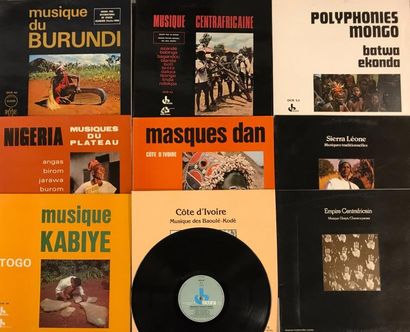 null MUSIQUE DU MONDE - Lot de 9 disques 33T de musique du monde Afrique, Ocora,...