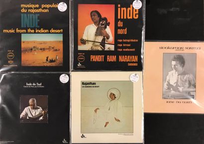 null MUSIQUE DU MONDE - Lot 5 disques de musique du monde Inde, label Ocora. 

Set...