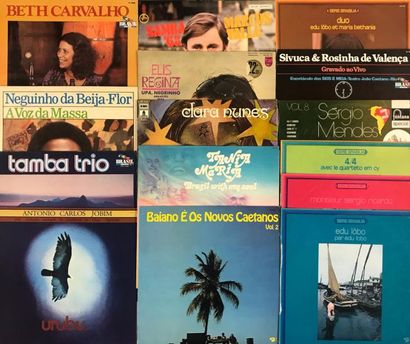 null MUSIQUE DU MONDE - Lot de 15 disques 33T de musique brésilienne, samba, bossa...