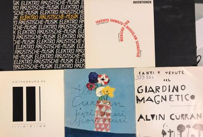 null MUSIQUE EXPERIMENTALE - Lot de 5 disques 33T, dont 2 disques d'Alvin Currain,...