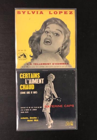 null CHANSON FRANCAISE - Lot de 2 disques EP chanteuses. 

Set of 2 EP's of french...