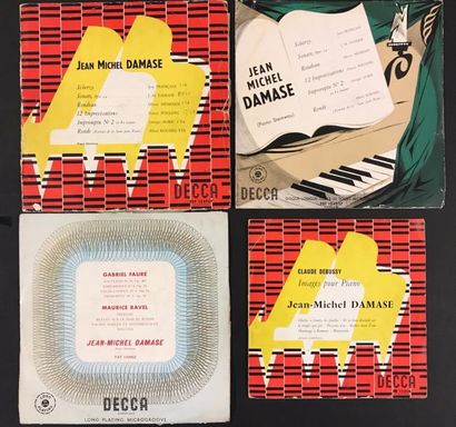 null MUSIQUE CLASSIQUE - Lot de 4 disques 33T de piano avec Jean-Michel Damase (dont...
