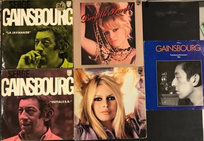 null CHANSON FRANCAISE - Lot de 5 disques 33T Gainsbourg et Bardot (celui de Bardot...