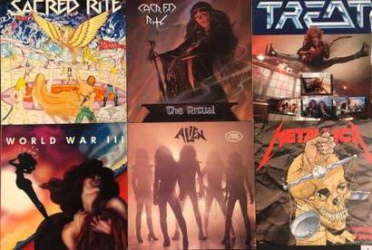 null HARD ROCK - Lot de 6 disques de hard et metal. 

Set of 6 LP's of hard rock...