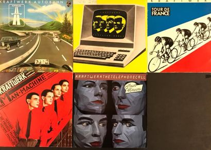 null NEW WAVE / INDIES - Lot de 5 disques 33T de Kraftwerk (dont 3 albums et 2 maxis)....
