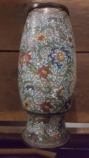 null VASE en émail cloisonné à décor de fleurs

Chine, XIXe siècle

H : 35 cm