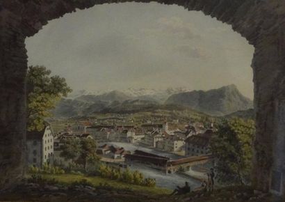 null Johann Jacob SPERLY dit l’Ancien (Bendlikon 1710 – Zurich 1841)

- "Loggia au...