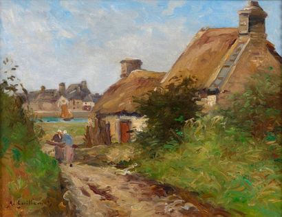 null Jean-Baptiste Antoine GUILLEMET (1843-1918)

"Fermes à Barfleur"

Huile sur...