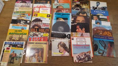 null Lot de disques vinyles, Variété française et divers. Trois cartons