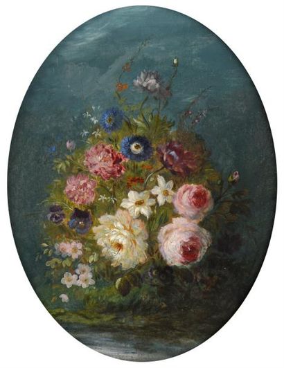 null Ecole du XIXe siècle

"Jeté de fleurs"

Deux huiles sur panneau de forme ovale...