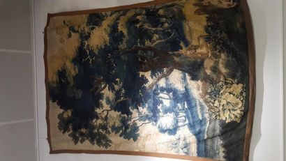 null AUBUSSON
Fragment de tapisserie, laine et soie, "Verdure à la Licorne"
XVIIIe...