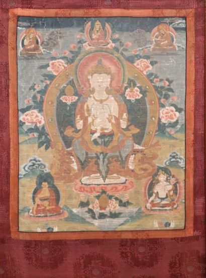 null Tibet, fin XIXe-début XXe siècle

Thangka en couleurs sur toile, représentant...