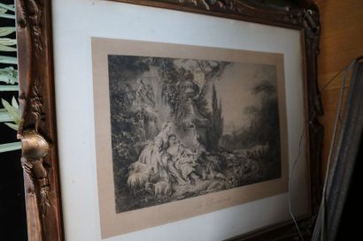 null D'après François BOUCHER 

"Le nid" et "Guirlande"

Deux estampes 

31 x 46...
