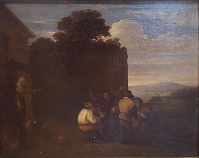 null Ecole Flamande du XVIIe siècle 

"Scène de Taverne"

Huile sur toile 

33 x...