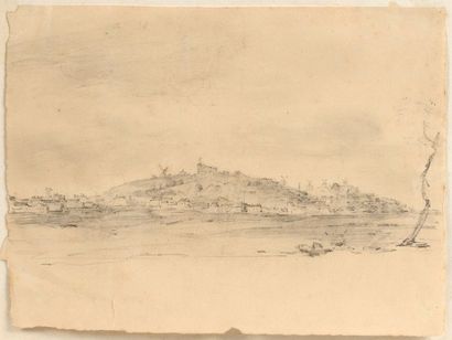 null MICHEL Georges (1763-1843) 

"Les moulins à Montmartre" 

Crayon mine de plomb,

circa...