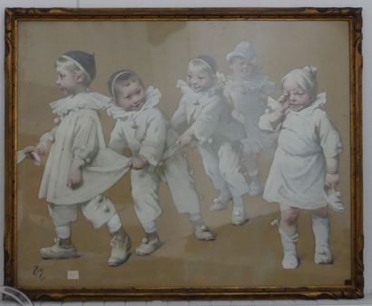 null Jean Jules Henry GEOFFROY dit GEO (1853-1924)

"Les petits pierrots"

Gouache...