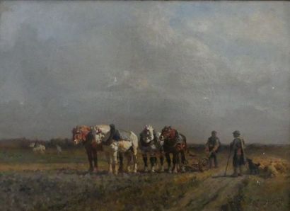 null VEYRASSAT Jules Jacques (1828-1893)

"Les travaux des champs"

Huile sur toile,...