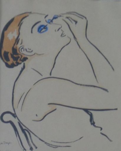 null Kees VAN DONGEN (1877-1968) 

"Rimmel (Femme se maquillant) - 1920"

Lithographie...