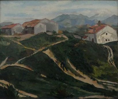 null Pierre BERJOLE (1897-1990) 

"Paysage de montagne" 

Huile sur toile.signe en...