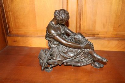  D'après James PRADIER (1790-1852) 
"Sapho" 
Epreuve en bronze, signée sur la terrasse...