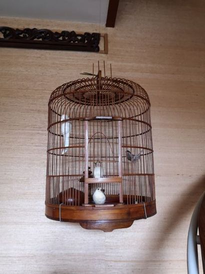 null Cage à oiseau en bois naturel XIXe s

60 cm
