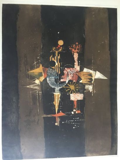 null Johnny FRIEDLAENDER (1912-1992) " Contrepoints", gravure en couleur, épreuve...
