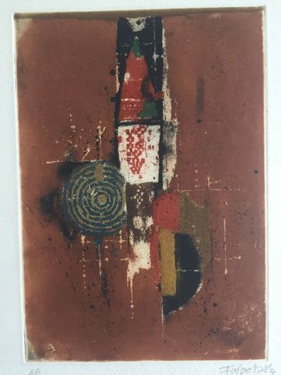 null Johnny FRIEDLAENDER (1912-1992) "Réminiscence", gravure en couleur, épreuve...